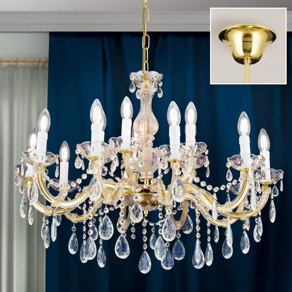 Lysekrone Marie Claire krystalglas 15-flammet