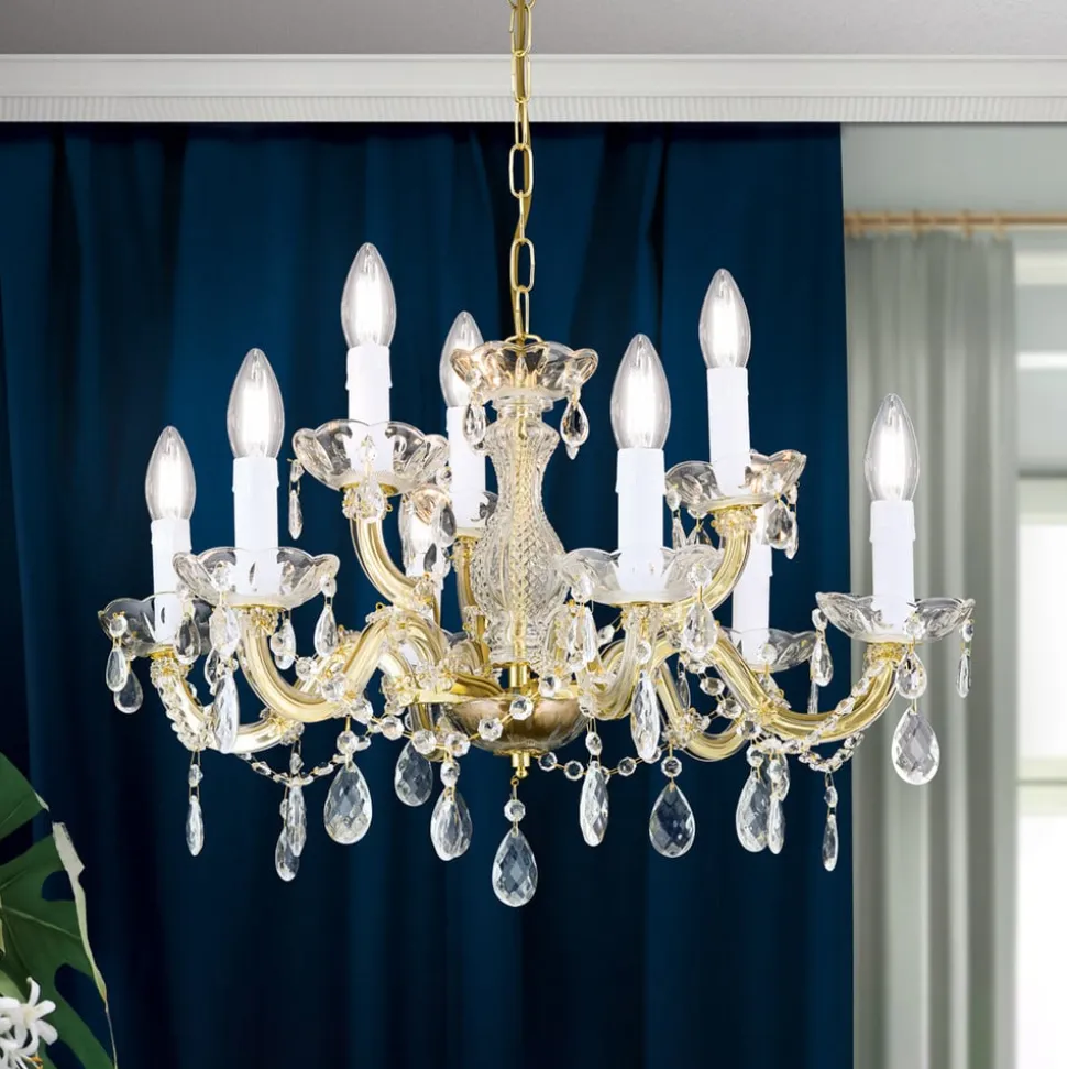 Lysekrone Marie Claire krystalglas 9 lyskilder