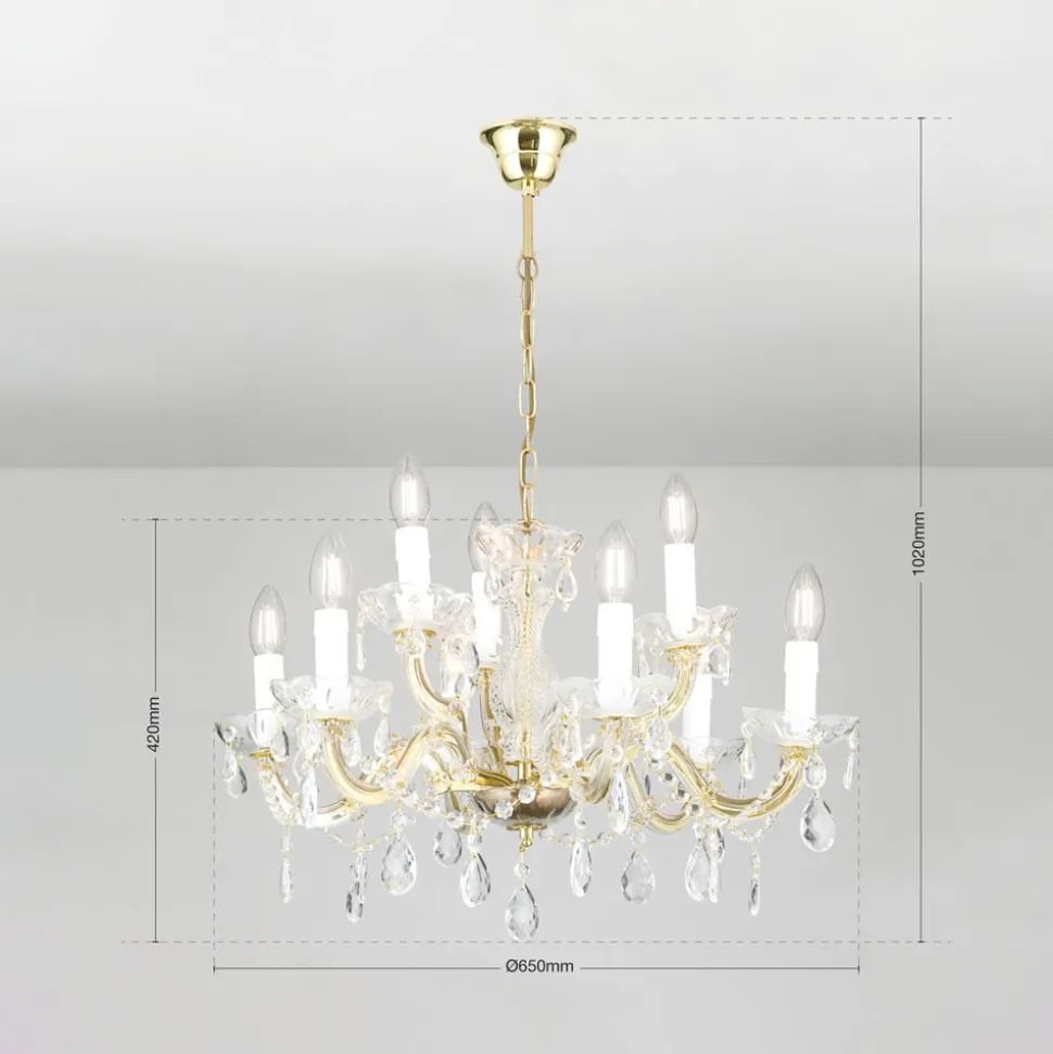 Lysekrone Marie Claire krystalglas 9 lyskilder