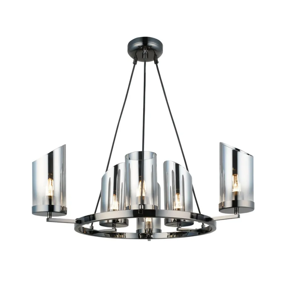 Lysekrone Padrela, Ø 68 cm, sort-krom 6 lyskilder