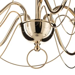 Lysekrone Retro, femarmet 75 cm, guld