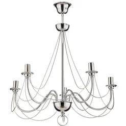 Lysekrone Retro, femarmet 75 cm, krom