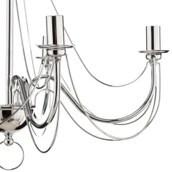 Lysekrone Retro, femarmet 75 cm, krom