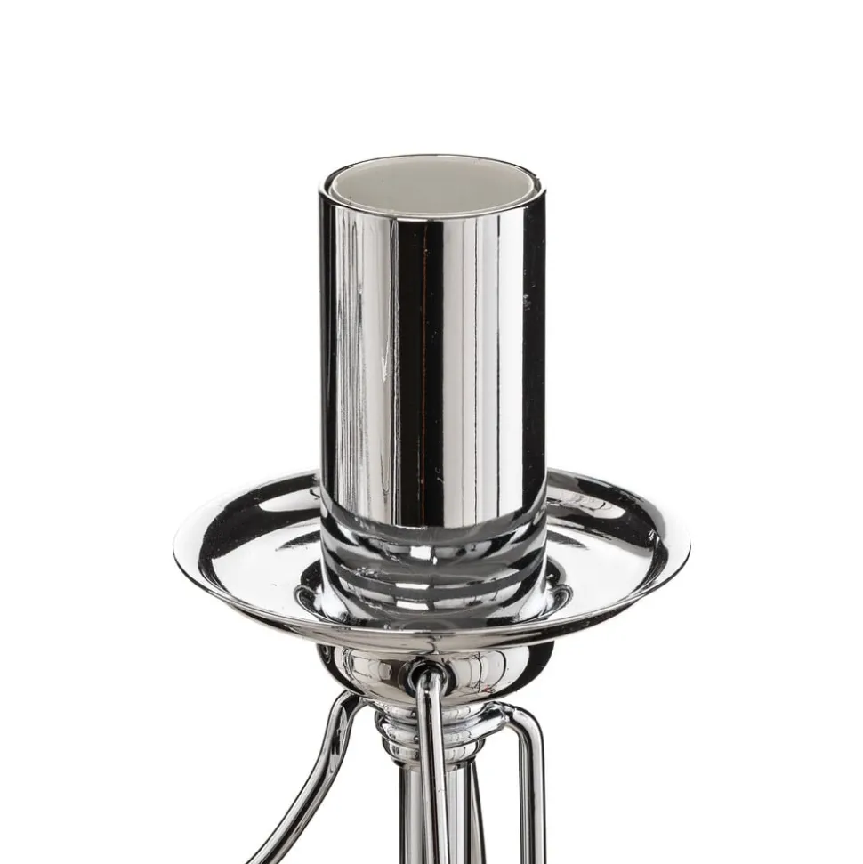 Lysekrone Retro, femarmet 75 cm, krom
