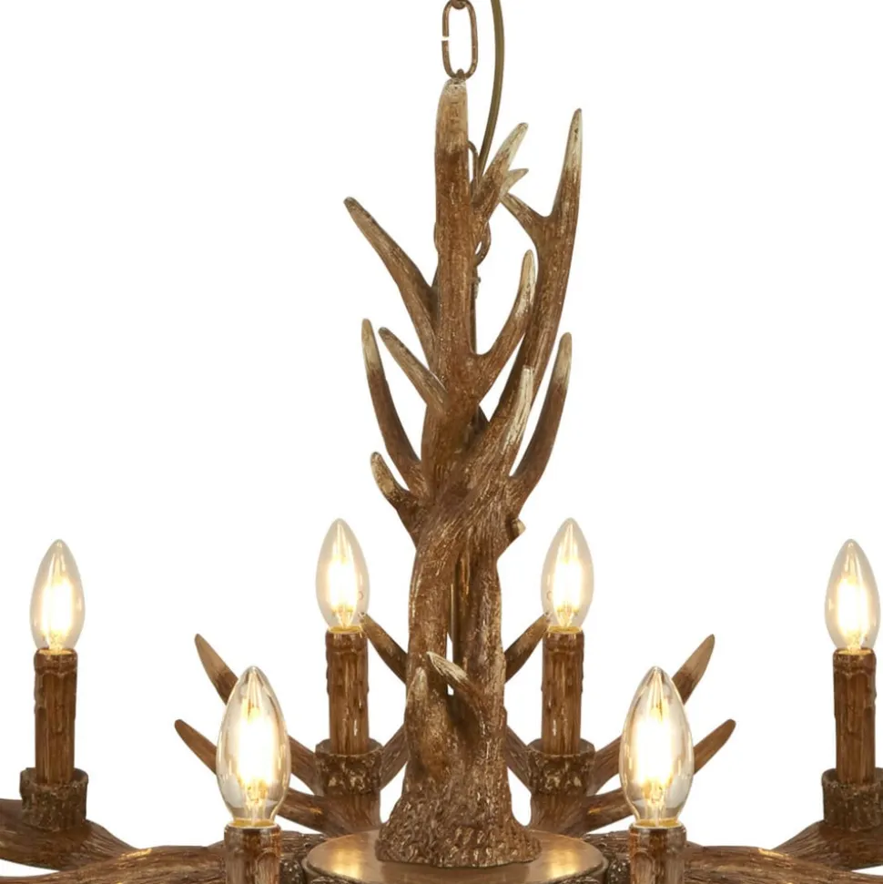 Lysekrone Stag i form af et gevir, 12 lyskilder