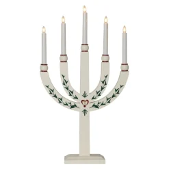 Lysestage Elias Tradition femflammet hvid