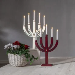 Lysestage Elias Tradition femflammet hvid