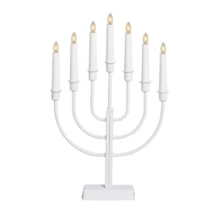 Lysestage Kristina, hvid, metal, højde 47 cm, 7 lyskilder
