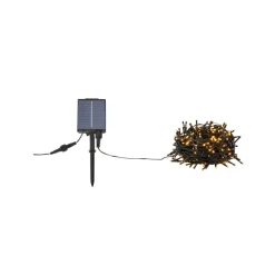 Lyskæde Suno, sort, solcelle, USB, 300 lamper, IP44