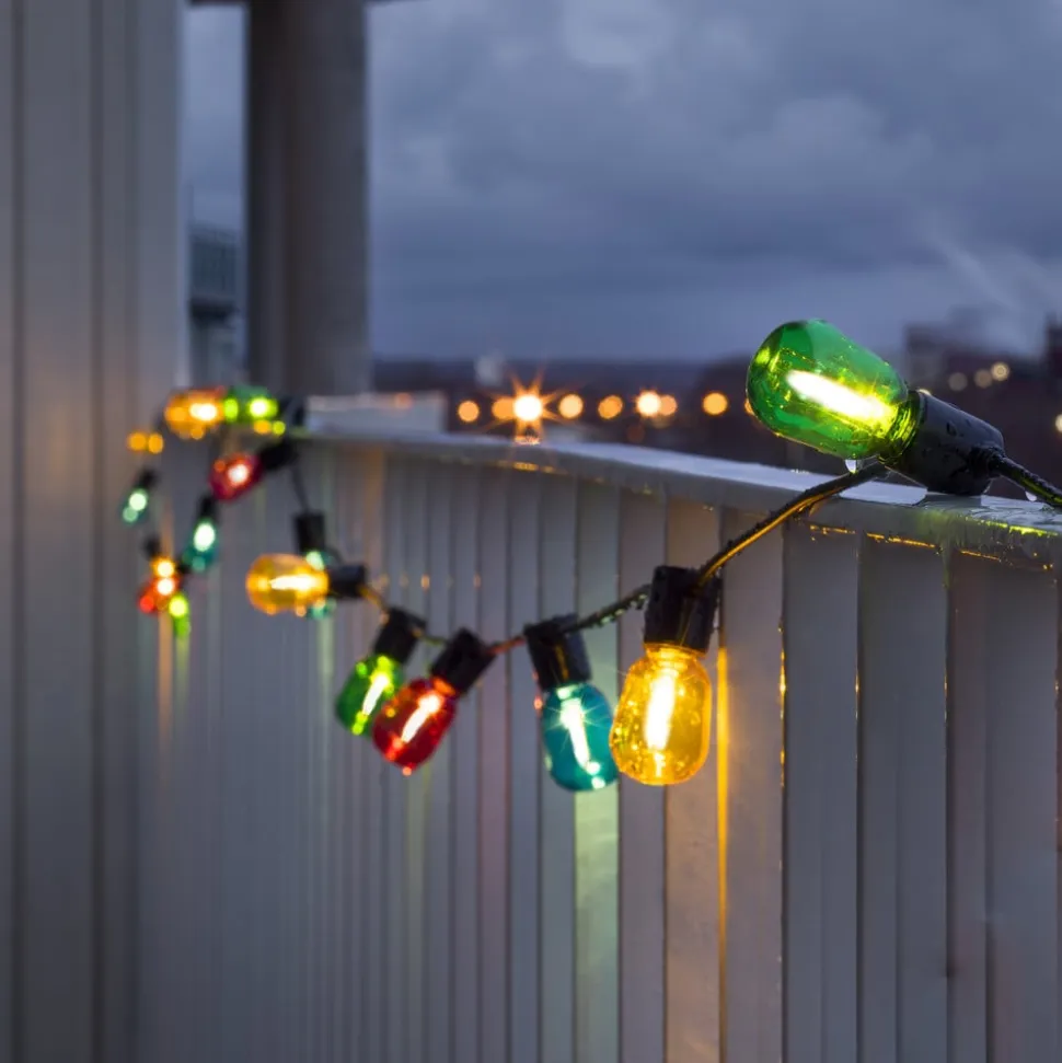 Lyskæder til ølhaven 20 LED-dråber farvet
