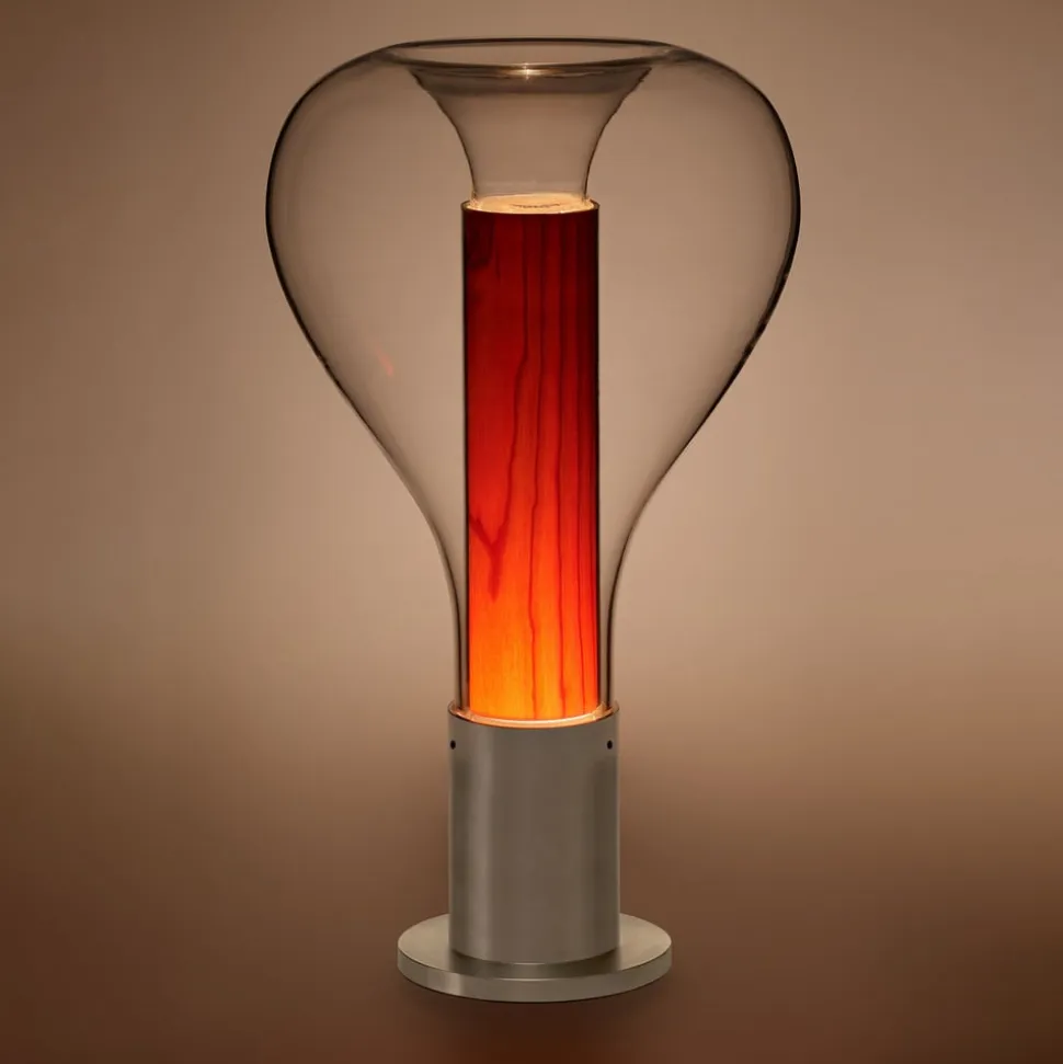 LZF Eris LED-bordlampe glas aluminium/kirsebær