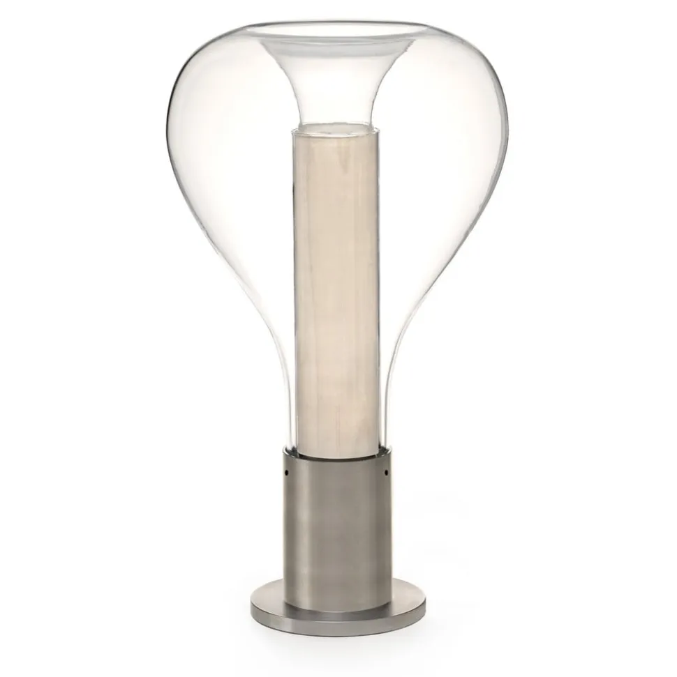 LZF Eris LED-bordlampe, glas, aluminium/elfenben