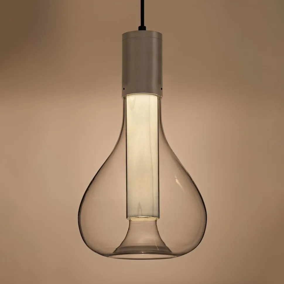 LZF Eris LED-pendellampe, glas, aluminium/elfenben