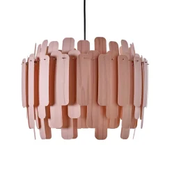 LZF Maruja træ-pendellampe, rosa