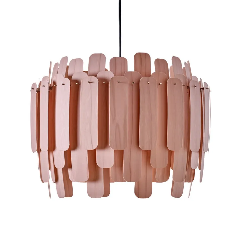 LZF Maruja træ-pendellampe, rosa