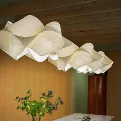 LZF Swirl pendellampe sort kabel Ø 54cm elfenben