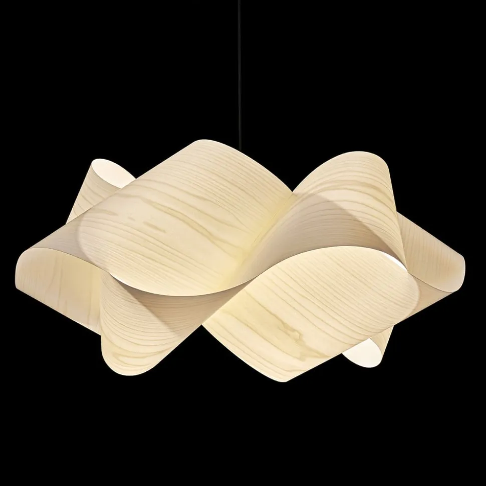 LZF Swirl pendellampe sort kabel Ø 54cm elfenben