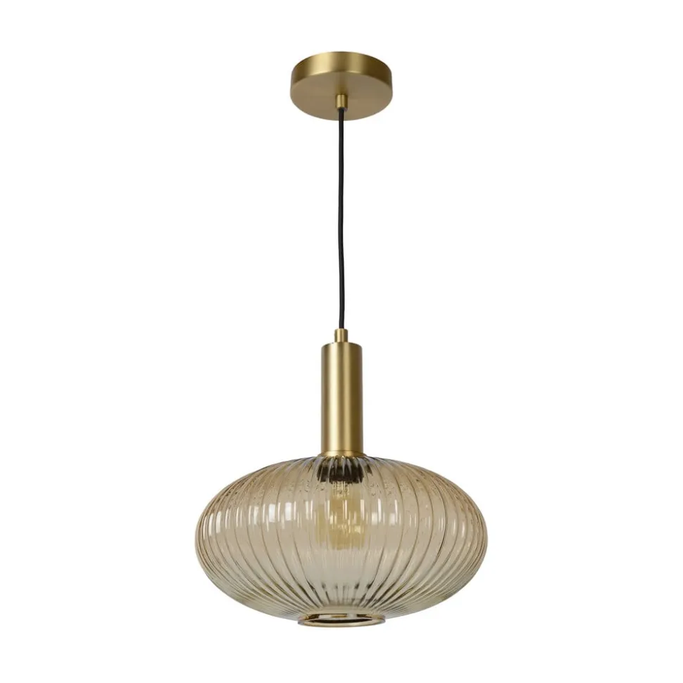Maloto glas-hængelampe, Ø 30 cm, ravgul