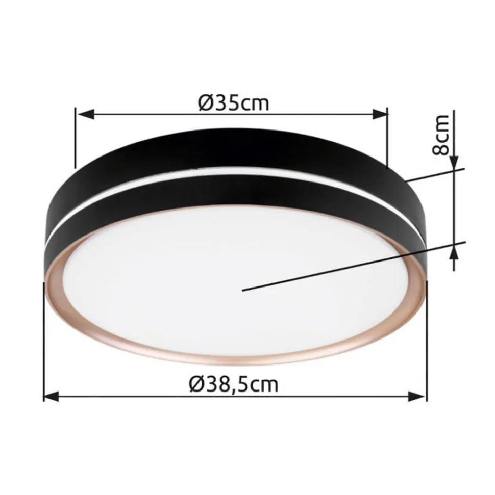 Manni LED-loftlampe, Ø 39 cm, sort/bronzefarvet, CCT