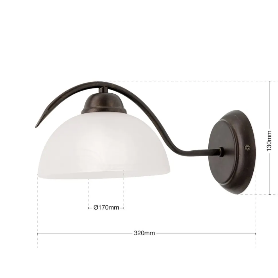 Marco væglampe med alabasterglas