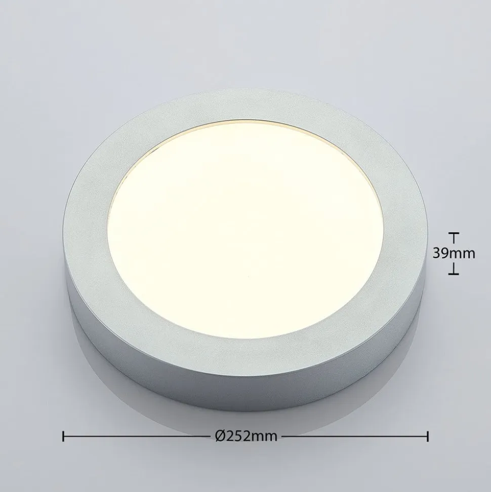 Marlo LED-loftlampe sølv 3000K rund 25,2cm