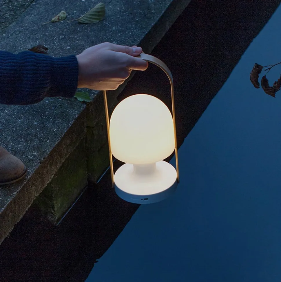 MARSET FollowMe LED-bordlampe, hvid eg, højde 29 cm