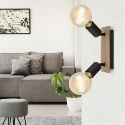 Martha loftspot med træplade, 2 lyskilder