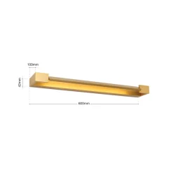 Marylin væglampe til badeværelset, længde 60 cm, guld, aluminium