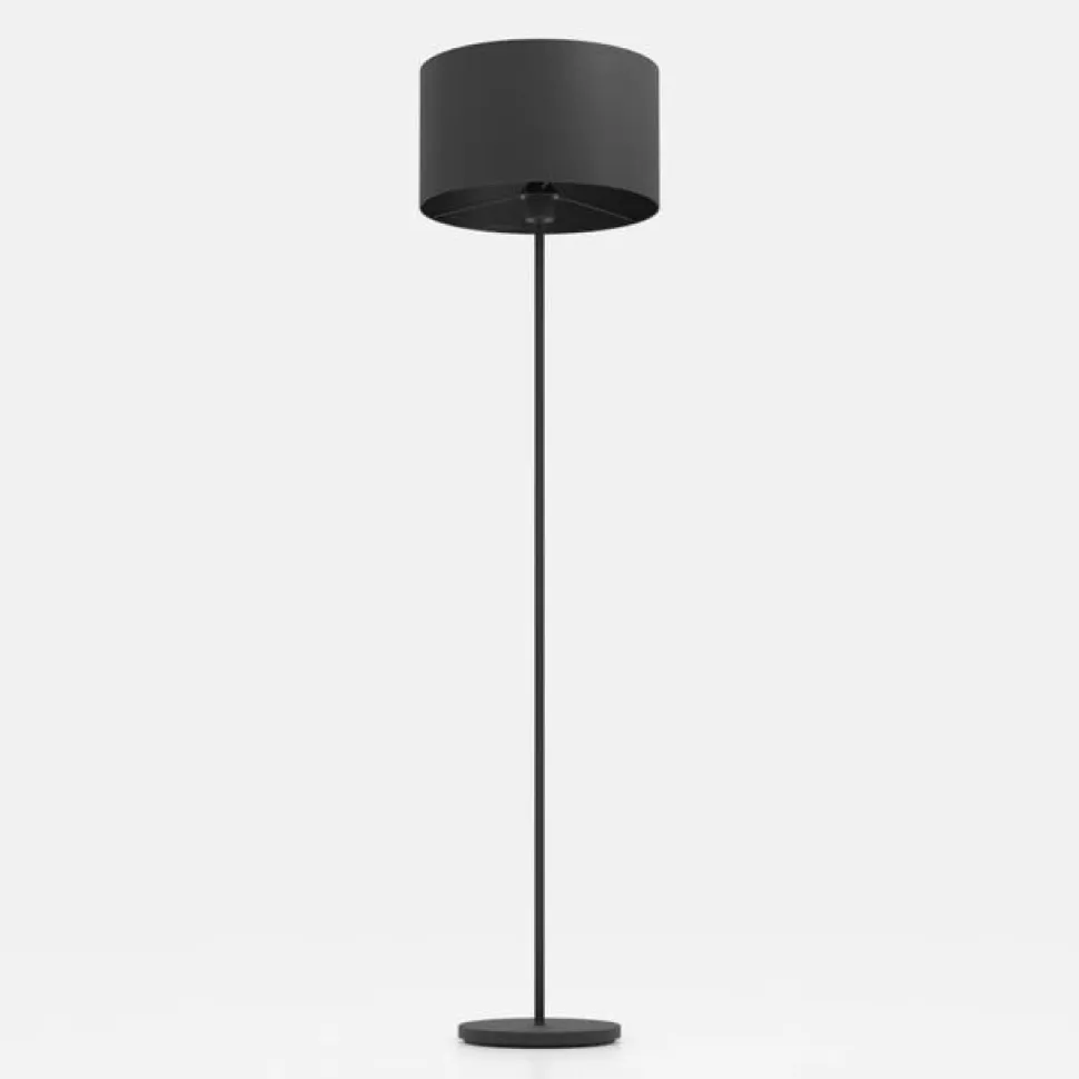 Maserlo gulvlampe, sort, højde 151 cm, stof/stål