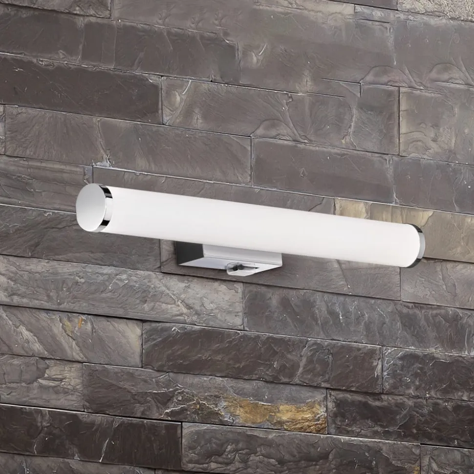 Mattimo LED-væglampe, bredde 40 cm, krom, afbryder
