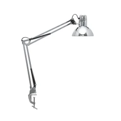 MAULstudy klemmelampe, skinnende sølv, højde 44 cm, metal