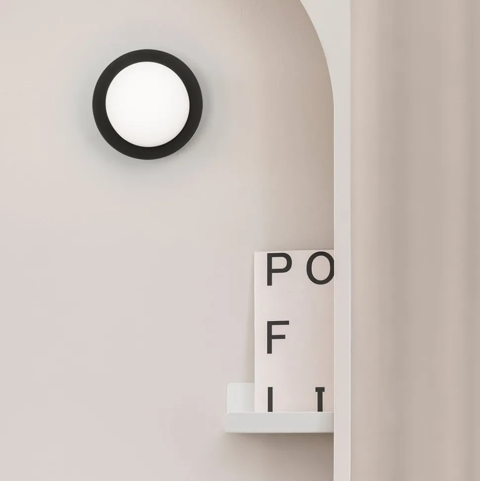 May LED-væglampe, IP44, sort