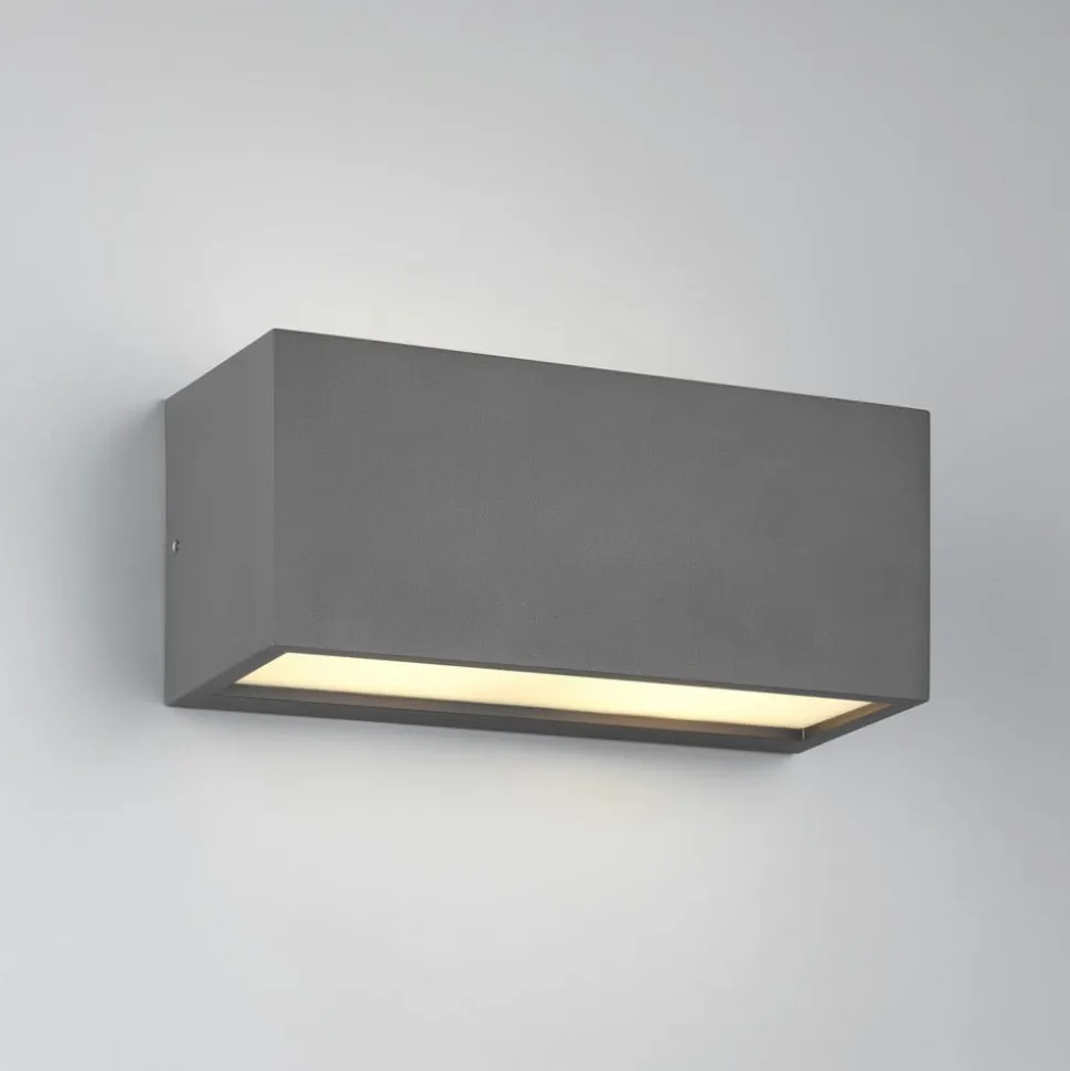 Mayenne udendørs væglampe, antracit, up- & downlight, kantet
