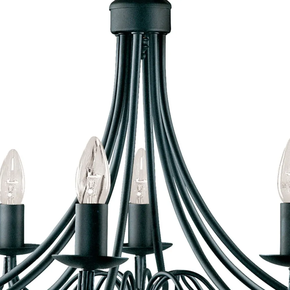 Maypole lysekrone, mat sort, 8 lyskilder