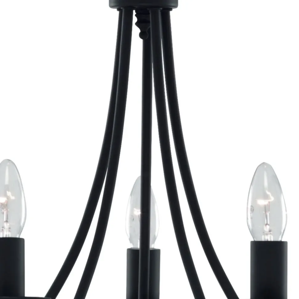 Maypole lysekrone, mat sort, 5 lyskilder
