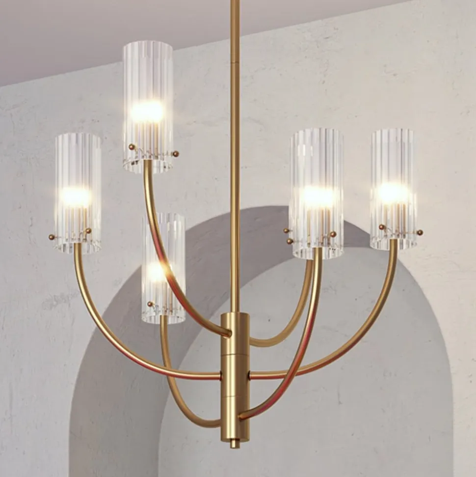Maytoni Arco hængelampe med 6 glasskærme