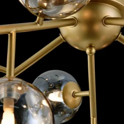 Maytoni Dallas loftlampe, 20 glaskugler, guld