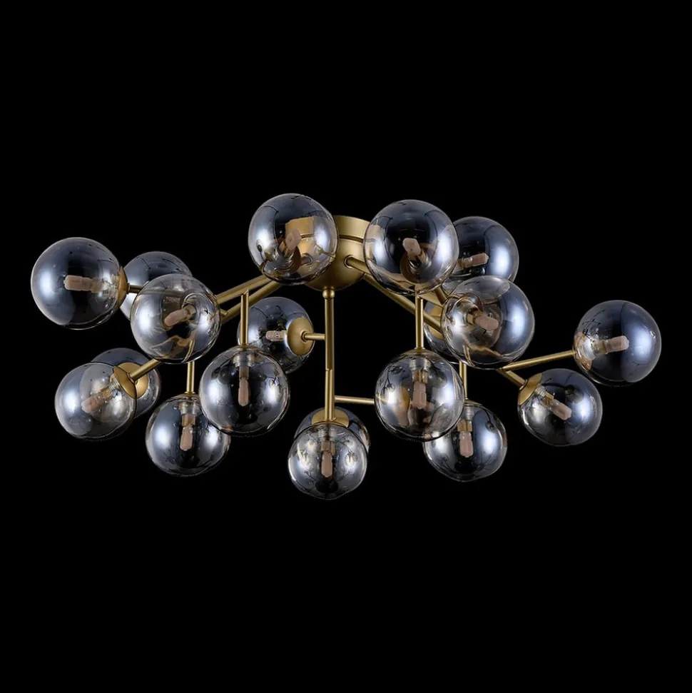 Maytoni Dallas loftlampe, 20 glaskugler, guld