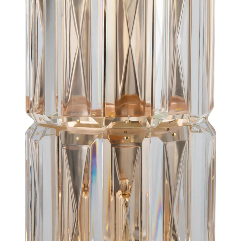 Maytoni Facet væglampe, højde 75,2 cm, guldfarvet, glas