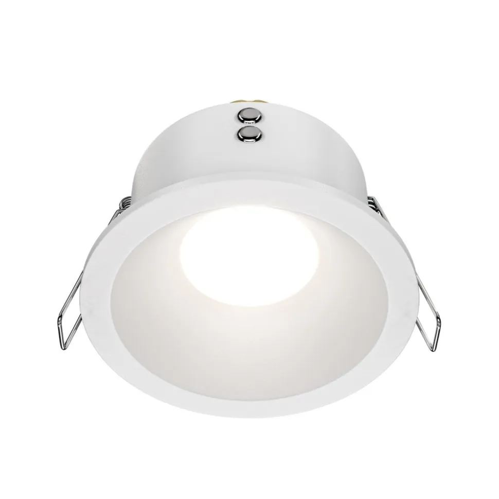Maytoni forsænket loftlampe Zoom hvid Ø 8,5 cm aluminium IP65 GU10