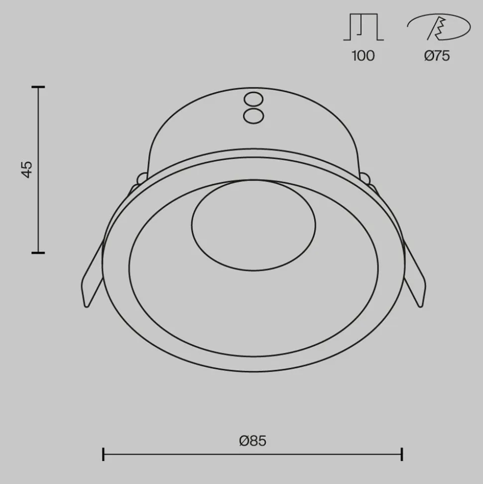 Maytoni forsænket loftlampe Zoom hvid Ø 8,5 cm aluminium IP65 GU10