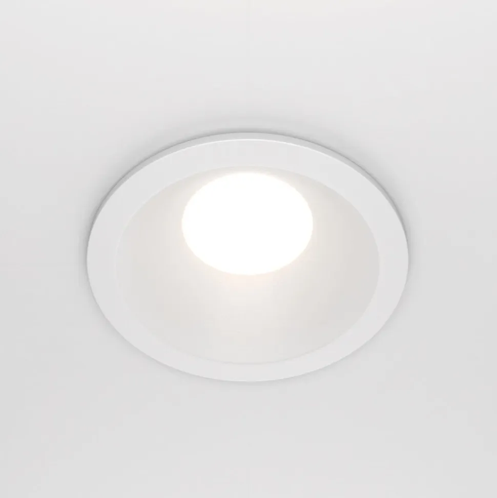 Maytoni forsænket loftlampe Zoom hvid Ø 8,5 cm aluminium IP65 GU10