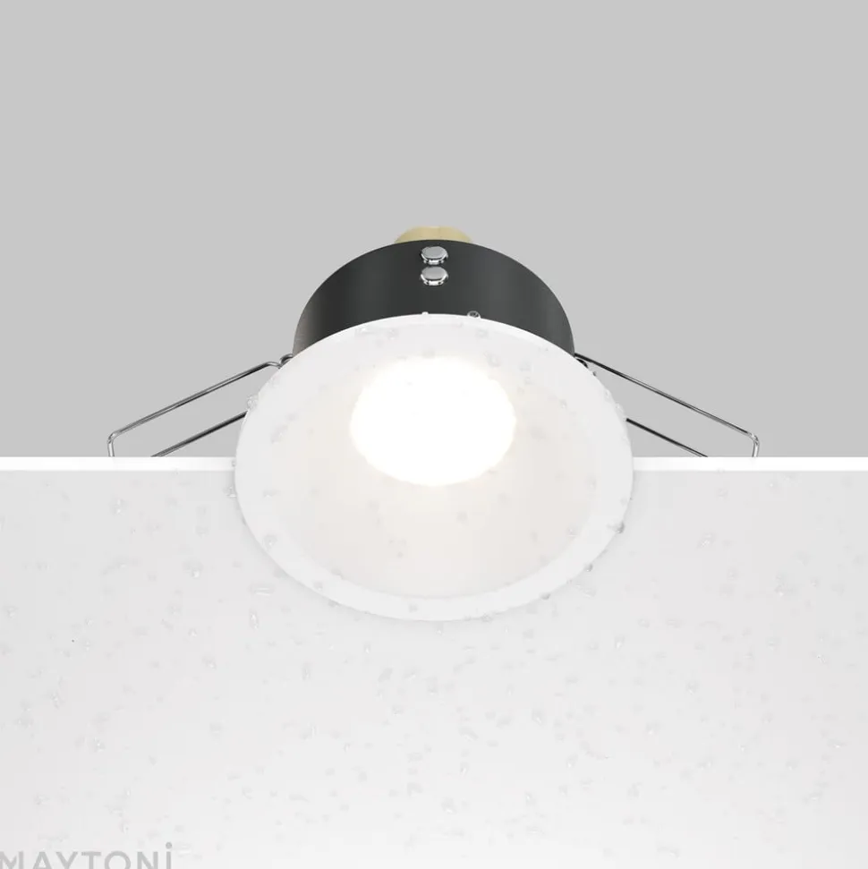 Maytoni forsænket loftlampe Zoom hvid Ø 8,5 cm aluminium IP65 GU10