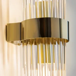 Maytoni Frame væglampe, 2 lyskilder, højde 46 cm, guld/klar