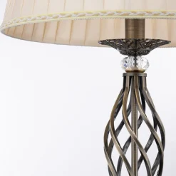 Maytoni Grace gulvlampe, 1 lyskilde, messing/beige