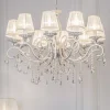 Maytoni Grace lysekrone, hvid, 10 lyskilder, organza