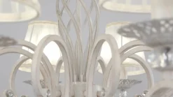 Maytoni Grace lysekrone, hvid, 10 lyskilder, organza