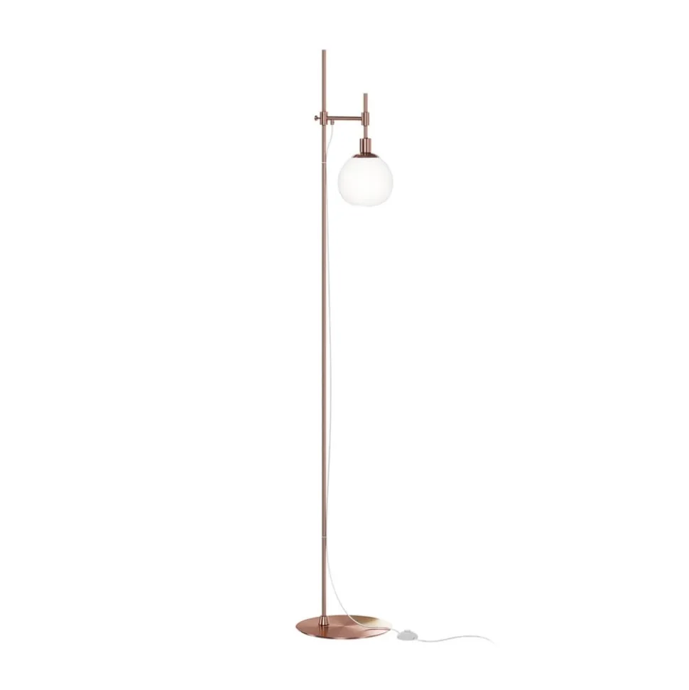 Maytoni gulvlampe Erich, messing rosé, glas/metal, 1 lyskilde.
