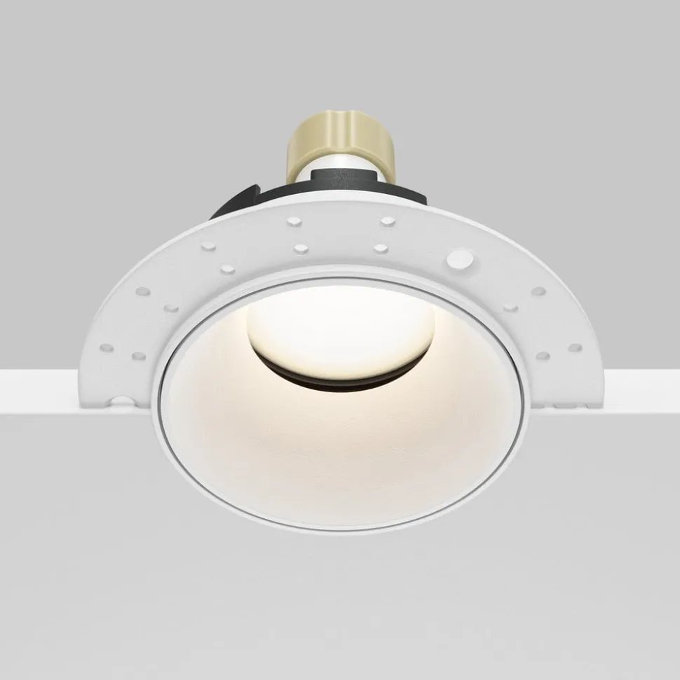Maytoni indbygningslampe Share, hvid/hvid, Ø 10,2 cm, aluminium, GU10