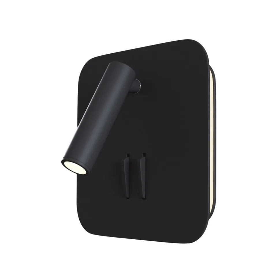 Maytoni Ios 176 LED-væglampe, kantet, sort